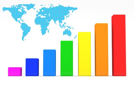 Colorful Business graph on white backgroundの写真素材