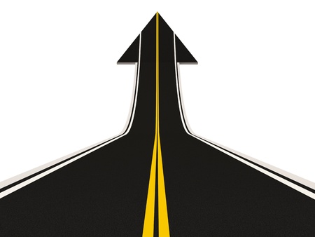 Road in Shape of Arrow isolated on white background  Success Concept の写真素材