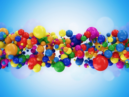Abstract Illustration of Colorful Balls on blue backgroundの写真素材