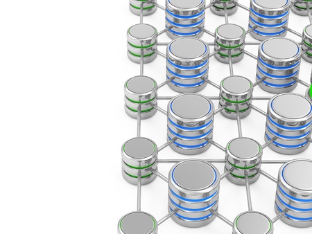 Computer Network Database isolated on white background with place for your textの写真素材