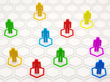 3d Illustration of Colorful People Networkの写真素材