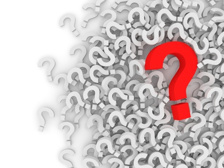 Question Marks on white background with place for your textの写真素材