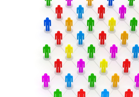 3d Illustration of Colorful People Network with place for your textの写真素材