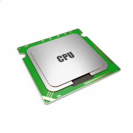 Modern CPU - Central Processing Unit isolated on white background
