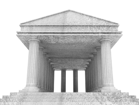 Classic Ancient Building isolated on white backgroundの写真素材