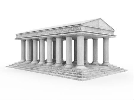 Classic Ancient Building isolated on white backgroundの写真素材