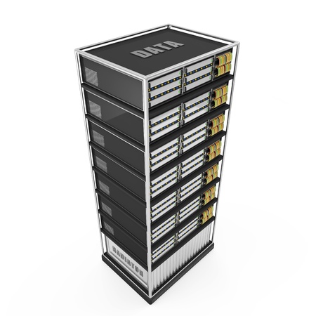 Server Rack isolated on white backgroundの写真素材