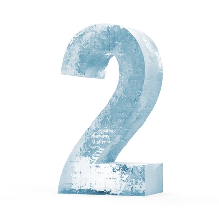 Icy Numbers isolated on white background  Number 2 