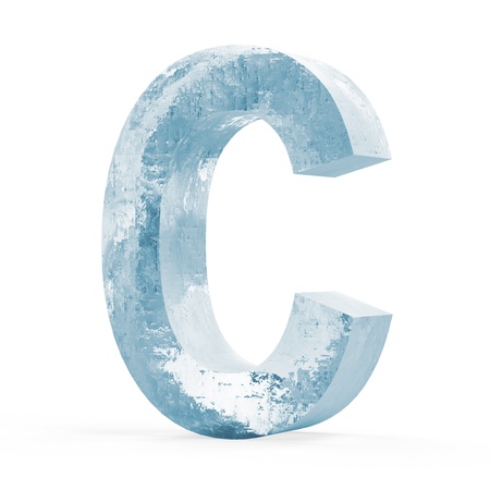 Icy Letters isolated on white background  Letter C の写真素材