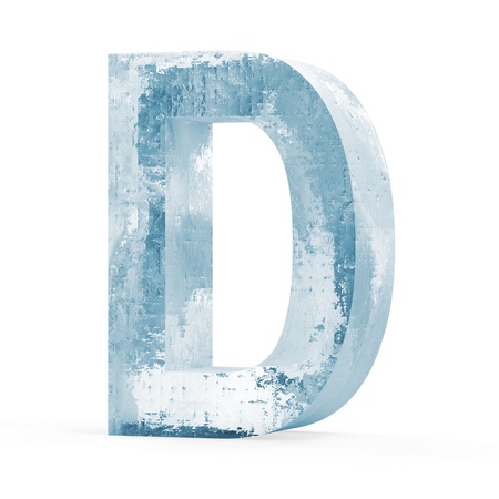 Icy Letters isolated on white background  Letter D の写真素材