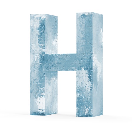 Icy Letters isolated on white background  Letter H の写真素材