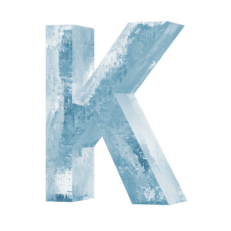 Icy Letters isolated on white background  Letter K の写真素材