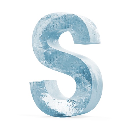 Icy Letters isolated on white background  Letter S の写真素材