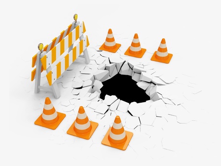 Conceptual 3d Illustration of Under Constructionの写真素材