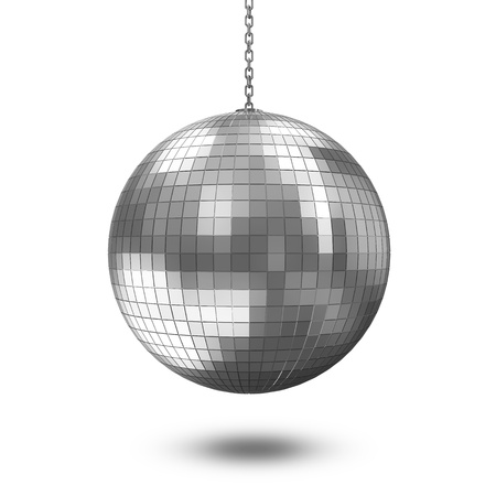 Disco Ball isolated on white backgroundの写真素材