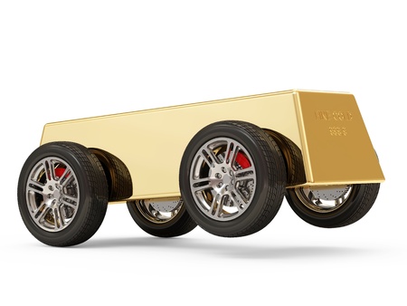 Golden Bar on Wheels の写真素材