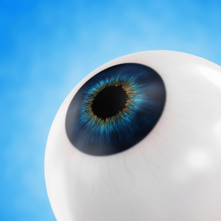 Human Eye on blue backgroundの写真素材