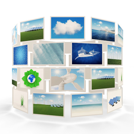 Set of Different Photos isolated on white background