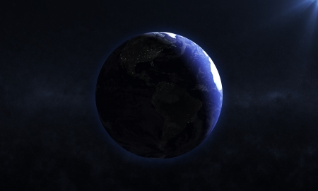 Beautiful Earth Planet with Rising Sun 