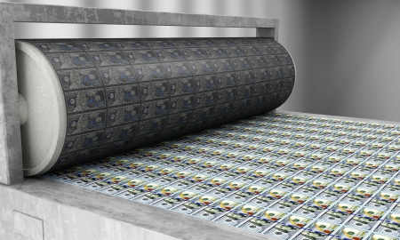 Printing Money New 100 Dollar Billsの写真素材