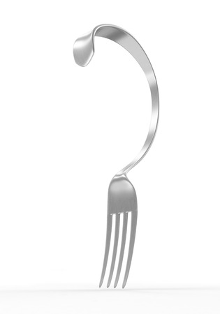 Bent Fork isolated on white backgroundの写真素材