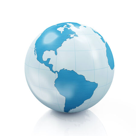 Style Earth Globe isolated on white backgroundの写真素材
