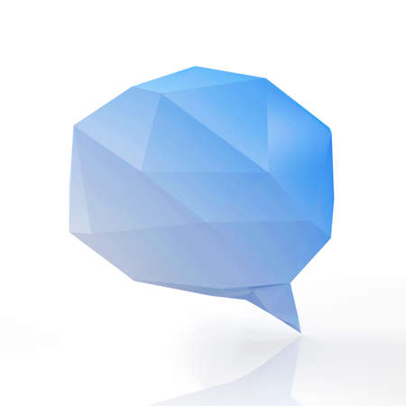 Origami Speech Bubble on white backgroundの写真素材