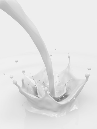 Pouring Milk Splashの写真素材