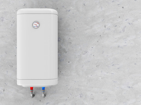 Modern Electric Water Heater on the Concrete Wallの写真素材