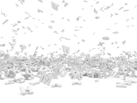 Falling Letters isolated on white background. Education Conceptの写真素材