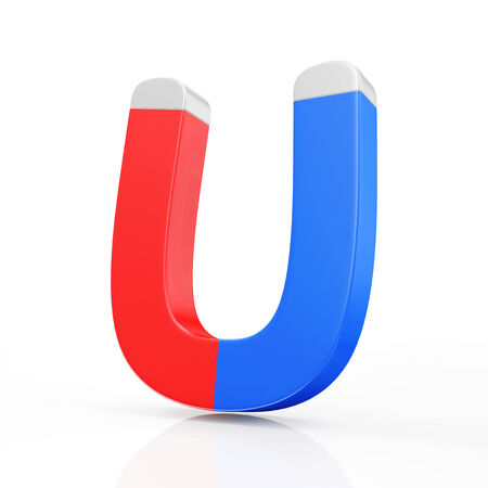 Horseshoe Magnet isolated on white backgroundの写真素材