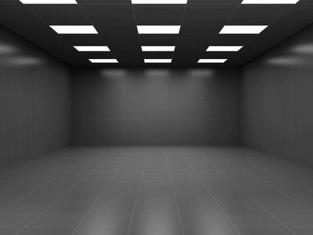 Modern Black Empty Business Room 3D Interiorの写真素材