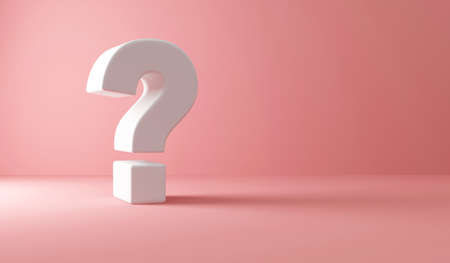 Question mark on a pink background. 3d rendering, 3d illustration.の写真素材