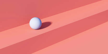 White ball on a pink background. 3d rendering, 3d illustration.の写真素材