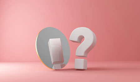 question mark on a pink background. 3d rendering, 3d illustration.の写真素材