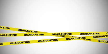 Coronavirus quarantine concept. Yellow warning tapes. Vector illustrationの写真素材