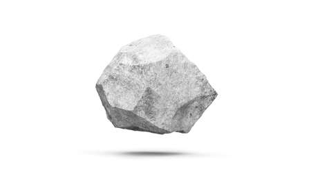 3d rendering of a stone isolated on white background. Computer digital drawing.の写真素材