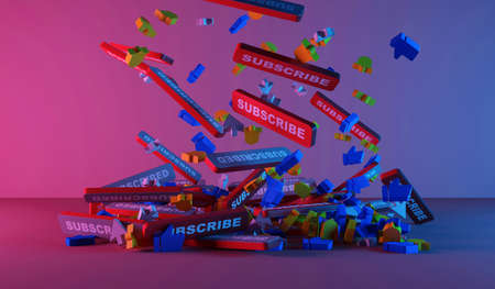 3d render, abstract colorful background, high tech design, innovation conceptの写真素材
