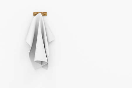 White folded napkin on a white background.の写真素材