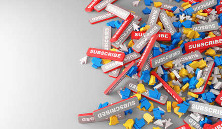 3D rendering of a group of blue and red letters with the words SUCCESSの写真素材