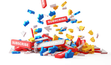 3d rendering of a group of different arrowsの写真素材