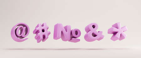 3d rendering of the letter Q and O in pink on a white backgroundの写真素材