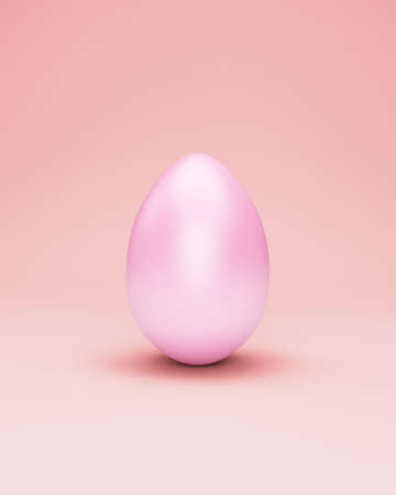 Easter egg on a pink background. 3d rendering, 3d illustration.の写真素材