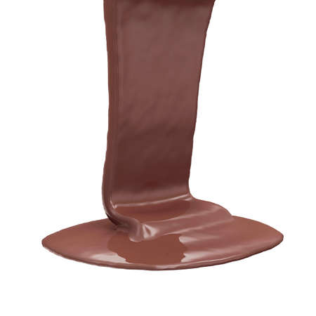 Melted Milk Chocolate on white backgroundの写真素材