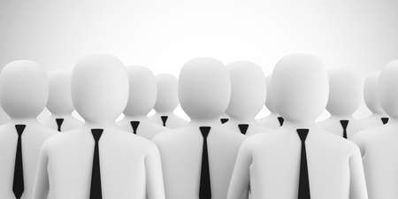 Crowd of People on gradient background. 3D Rendering