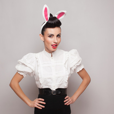 Passionate bunny girl. squareの写真素材