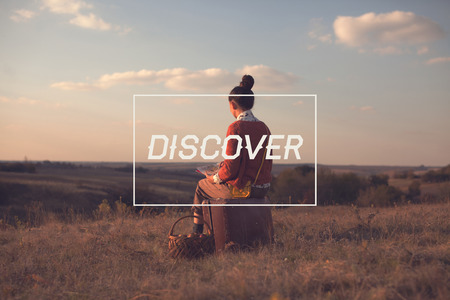 Motivation card for discover the worldの写真素材