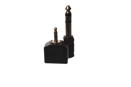 Jack plug speakers isolated on white background