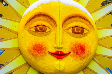 Decorative sculpture colorful sunの写真素材