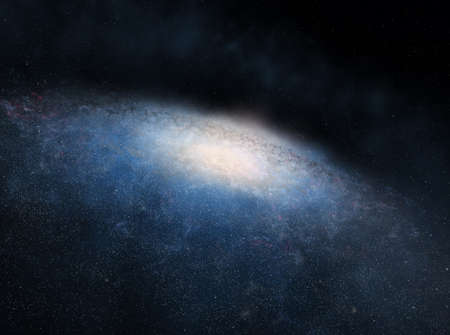 Illustration of enormous spiral galaxy with myriads of stars